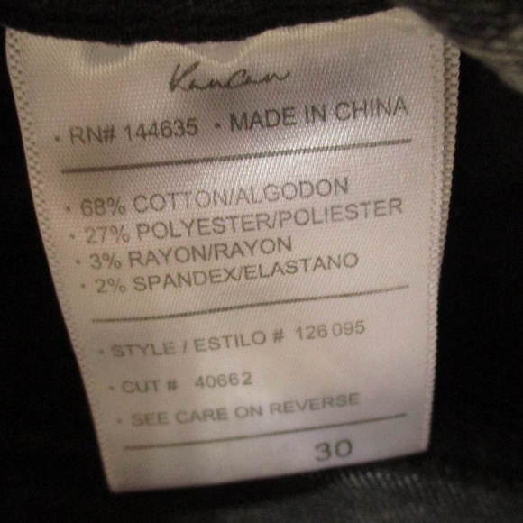 Kancan Jeans Women's 31 Black Straight High Rise Ankle Distressed Stretch Denim - Picture 6 of 7